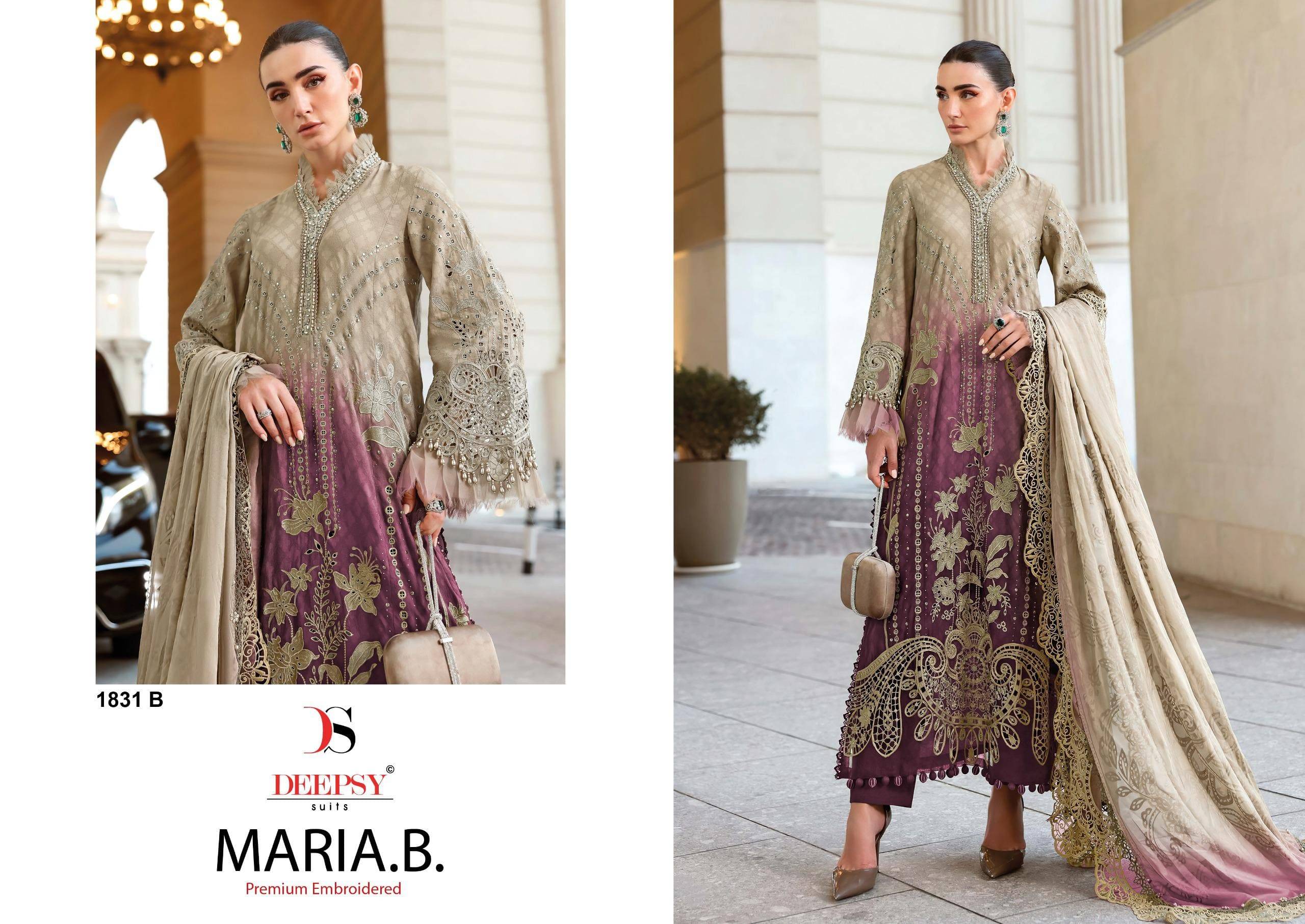 MARIA 25 3 COLORS 1831 Series Pakistani Stylish Beautiful Colourful Printed & Embroidered Party Wear & Occasional Wear Pure Cotton Dresses At Wholesale Price